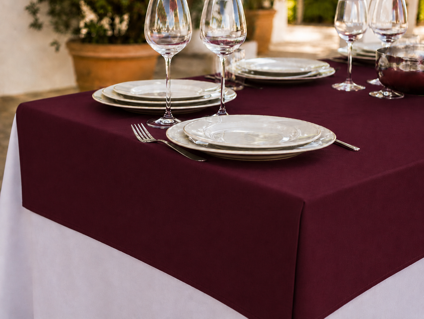 Cubre – Mantel 200 x 200 Burdeos