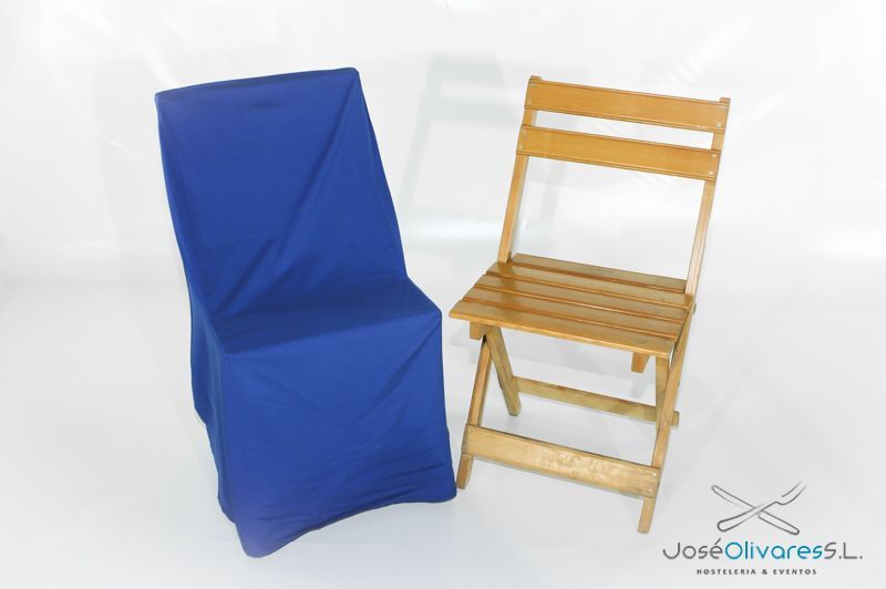 Funda Azul para la Silla plegable de Madera