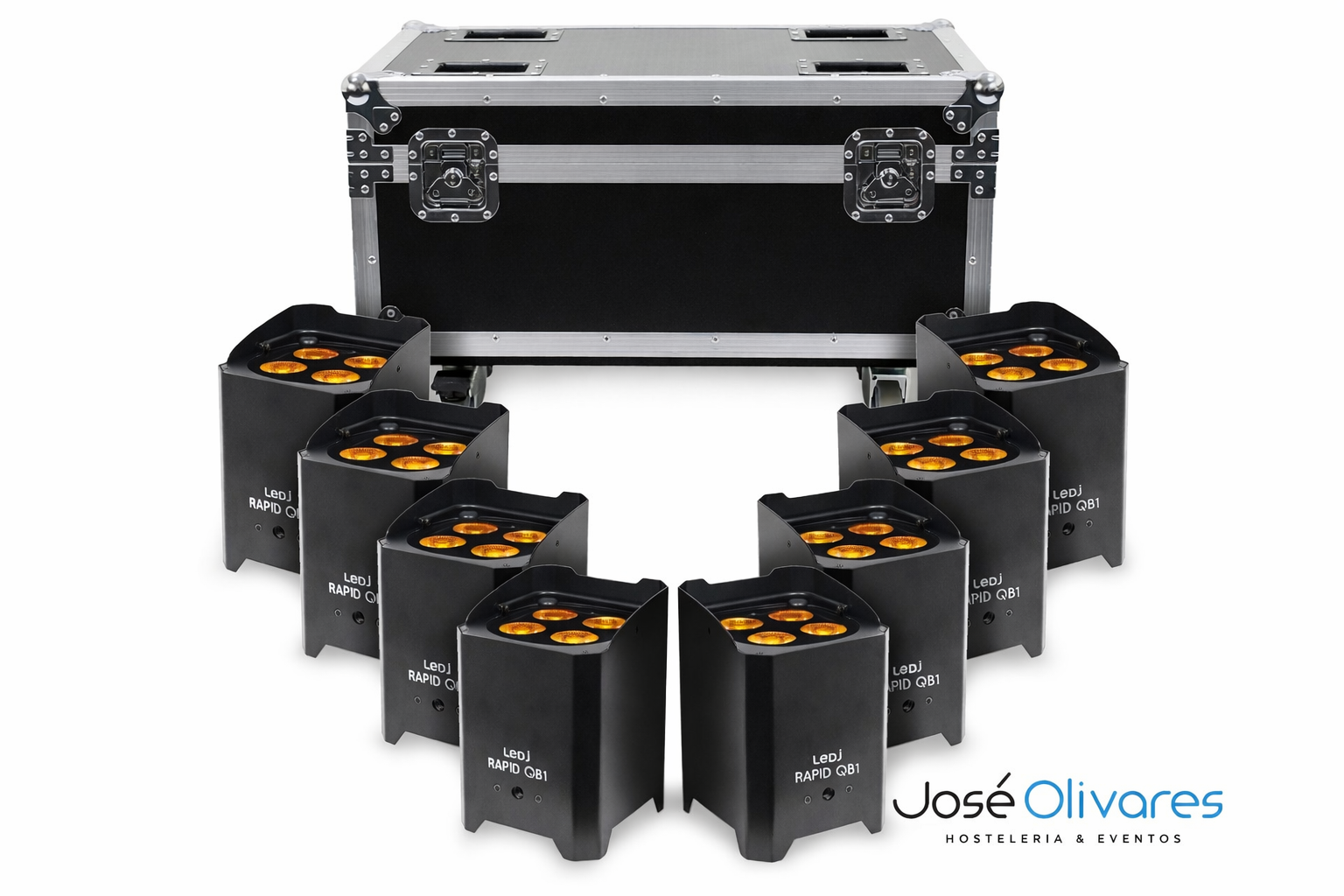 Kit de 8 focos multicolor a bateria